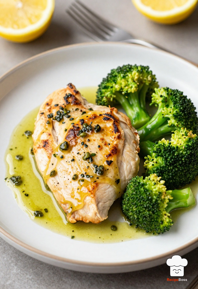 Lemon-Herb Chicken Piccata with Roasted Broccoli