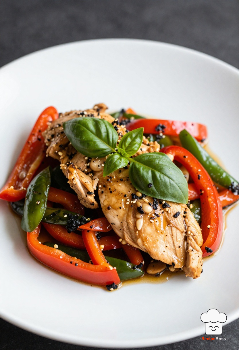 Creative Basil Chicken Stir Fry with Peppers