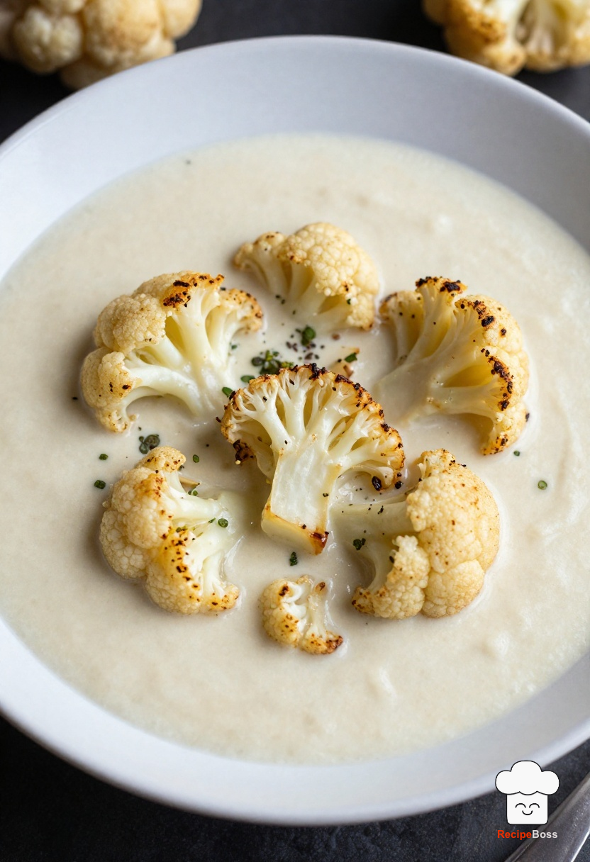 Creamy Toasted Cauliflower and Garlic Soup