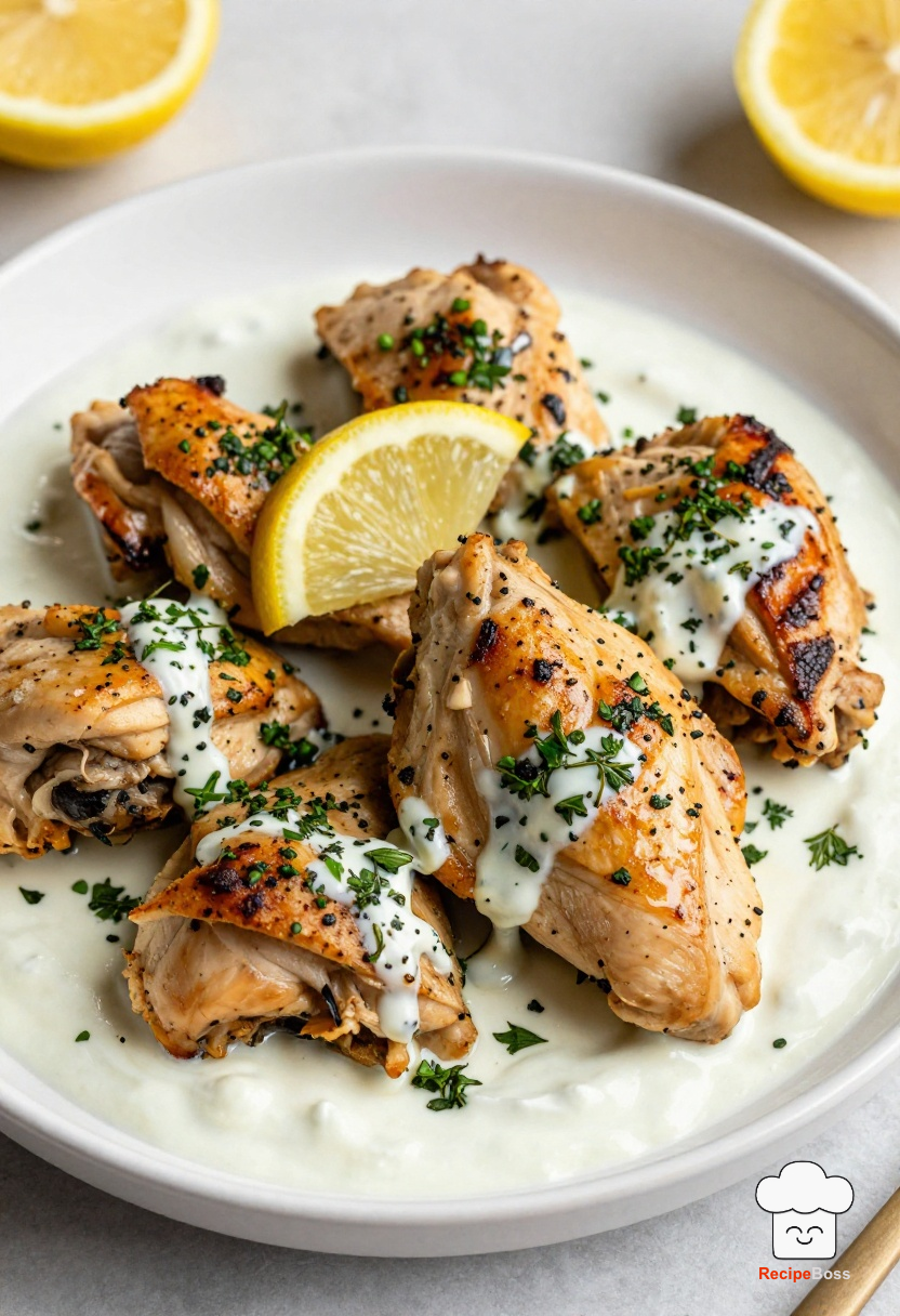 Lemon-Herb Tahini Yogurt Marinated Chicken Thighs