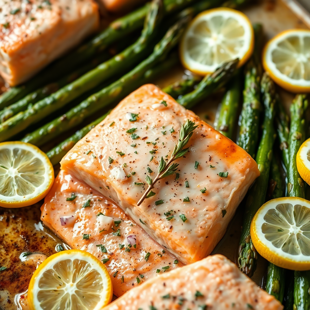 Lemon Herb Roasted Salmon and Asparagus Sheet Pan