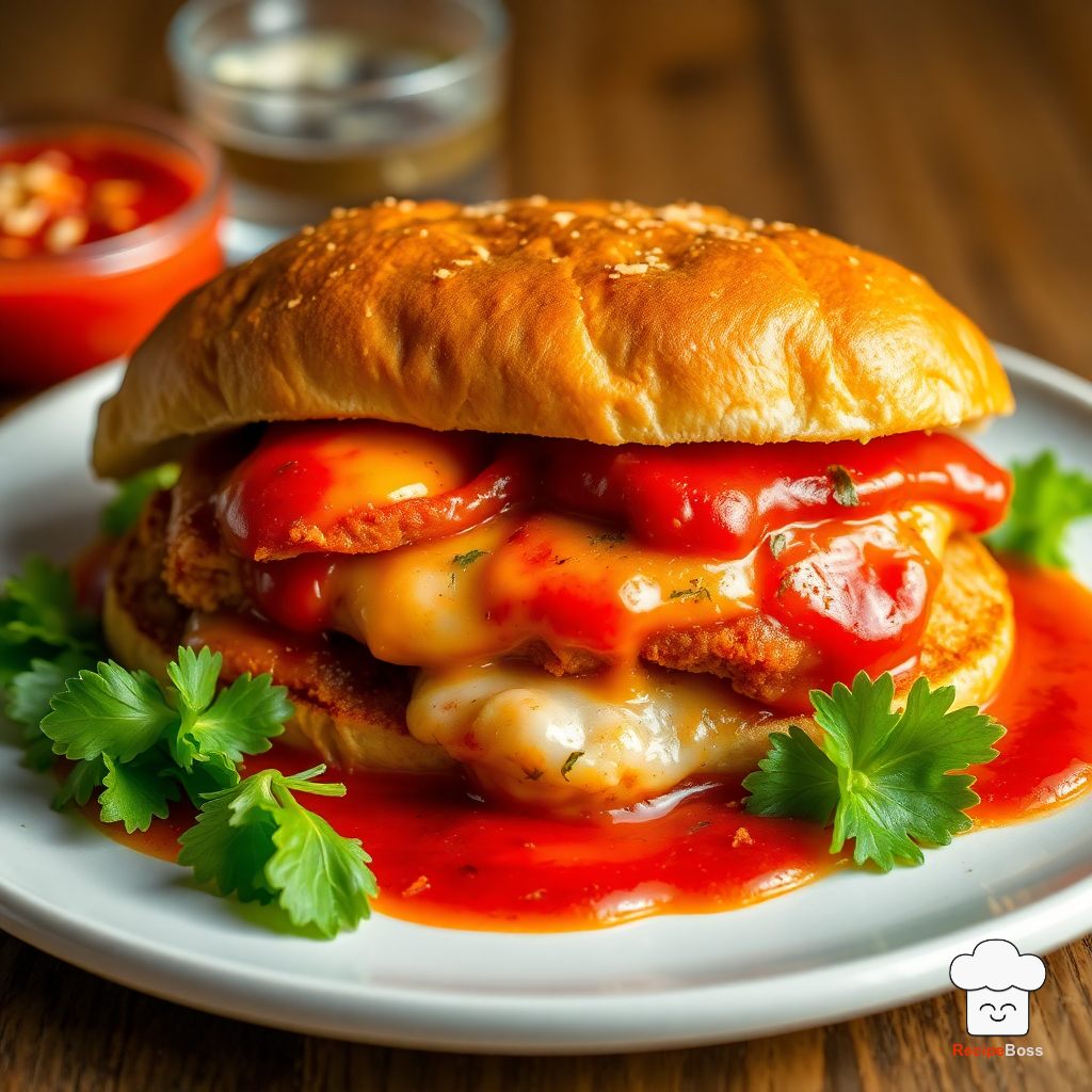 Spicy Chicken Parmesan Sandwich with Arrabbiata Sauce