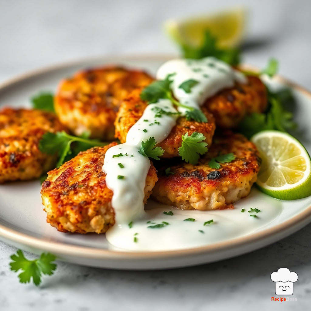 Spicy Salmon Cakes with Cilantro-Lime Yogurt