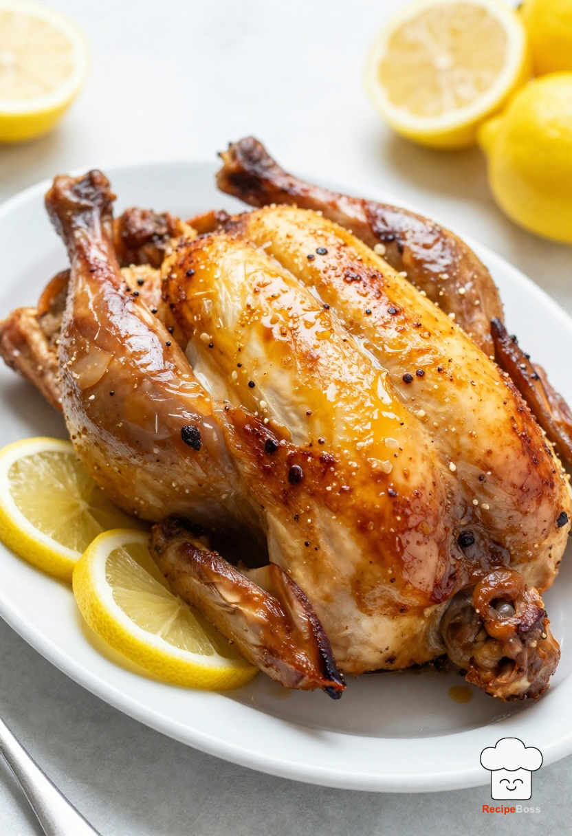 Lemon Garlic Whole Roasted Chicken