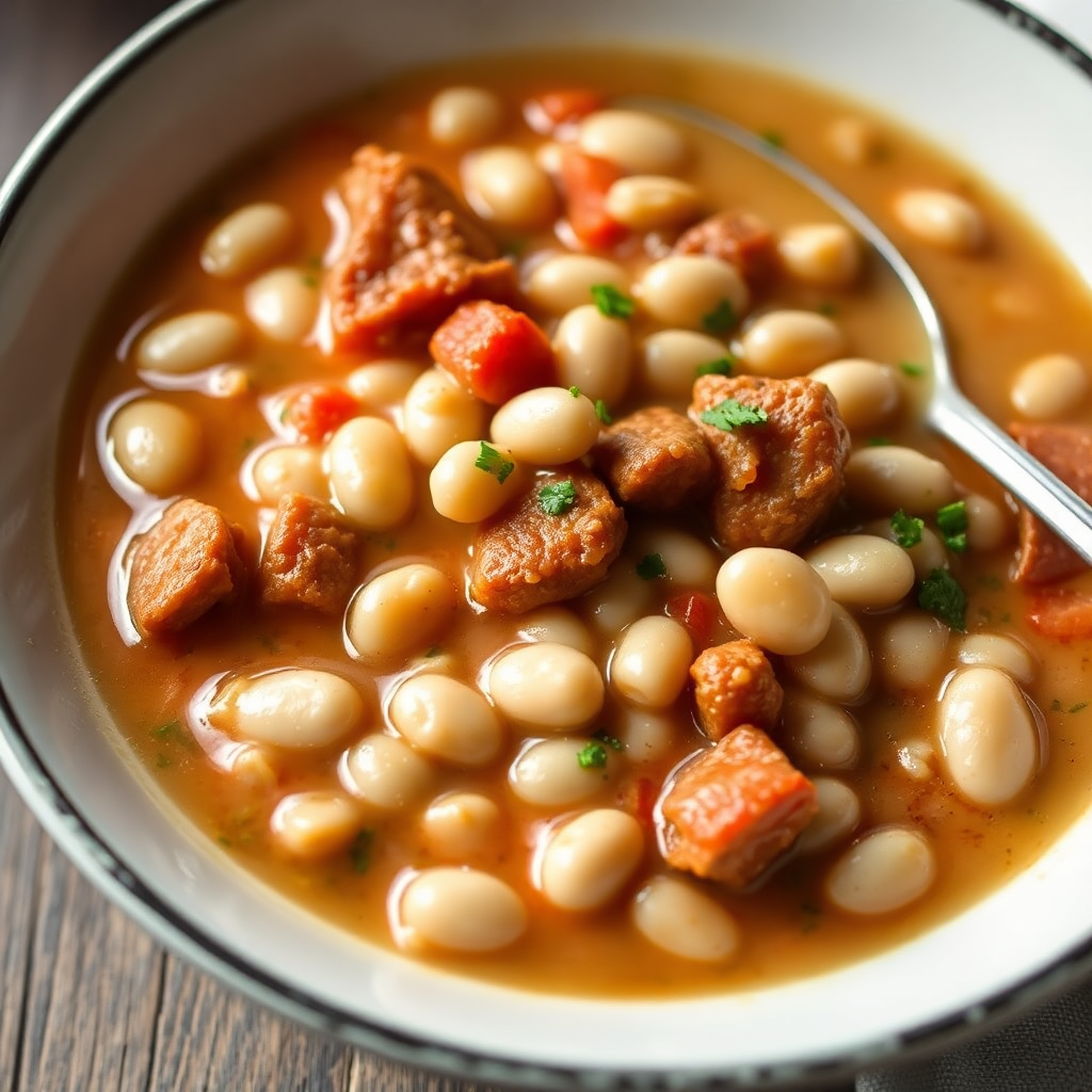 Slow Cooker Italian White Bean Soup with Pasta