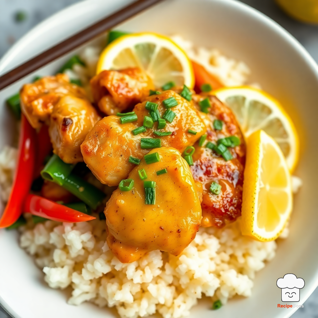 Lemon Garlic Chicken and Rice Bowl