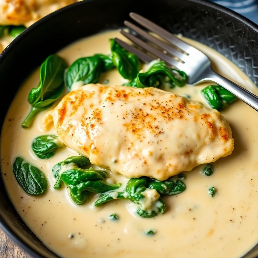 Creamy Chicken and Spinach Skillet
