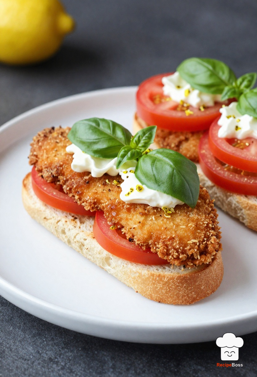 Creative Crispy Chicken Cutlet Sandwich with Tomato and Basil