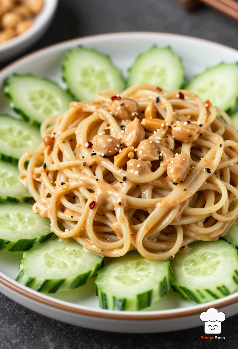 Spicy Peanut Noodles with Cucumber