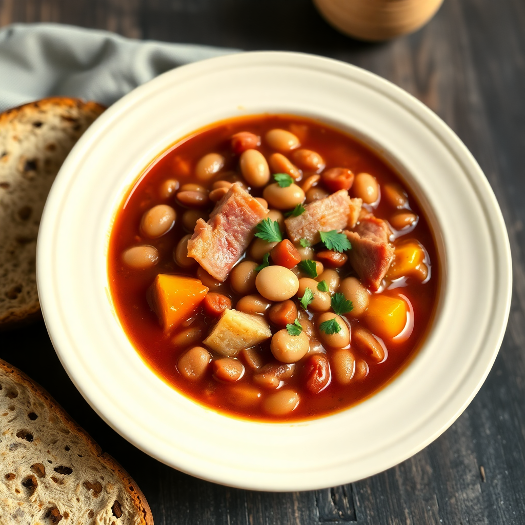 Slow Cooker Ham and Bean Soup