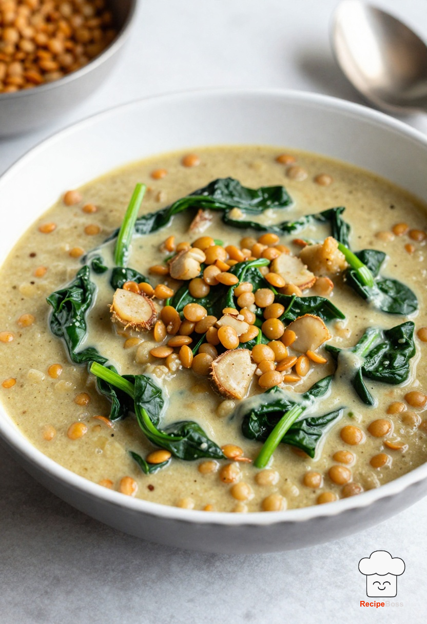 Classic Coconut Red Lentil Dal with Spinach