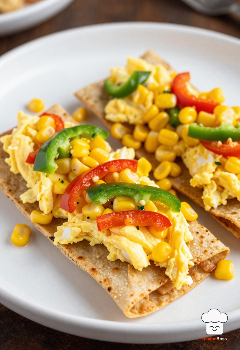 Corn, Pepper, and Egg Tostadas