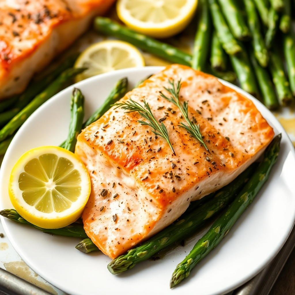 Quick Lemon Dill Salmon and Asparagus Sheet Pan Dinner