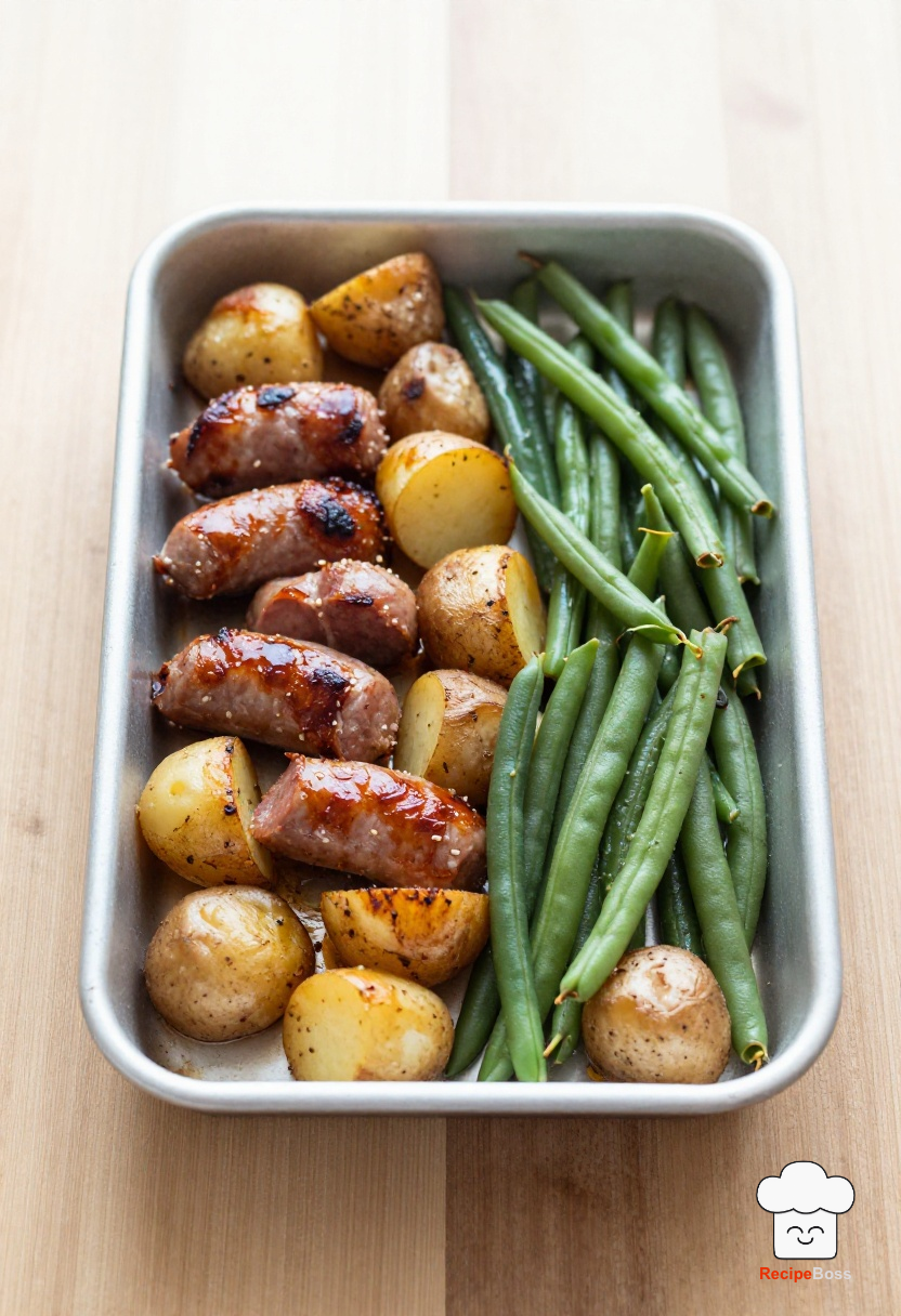 Sheet Pan Sausage Potatoes and Green Beans