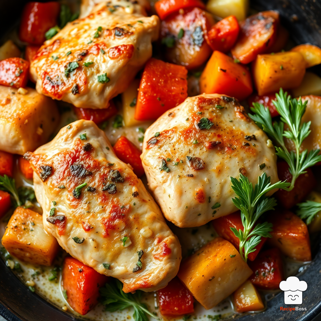 Mediterranean Chicken and Vegetable Skillet