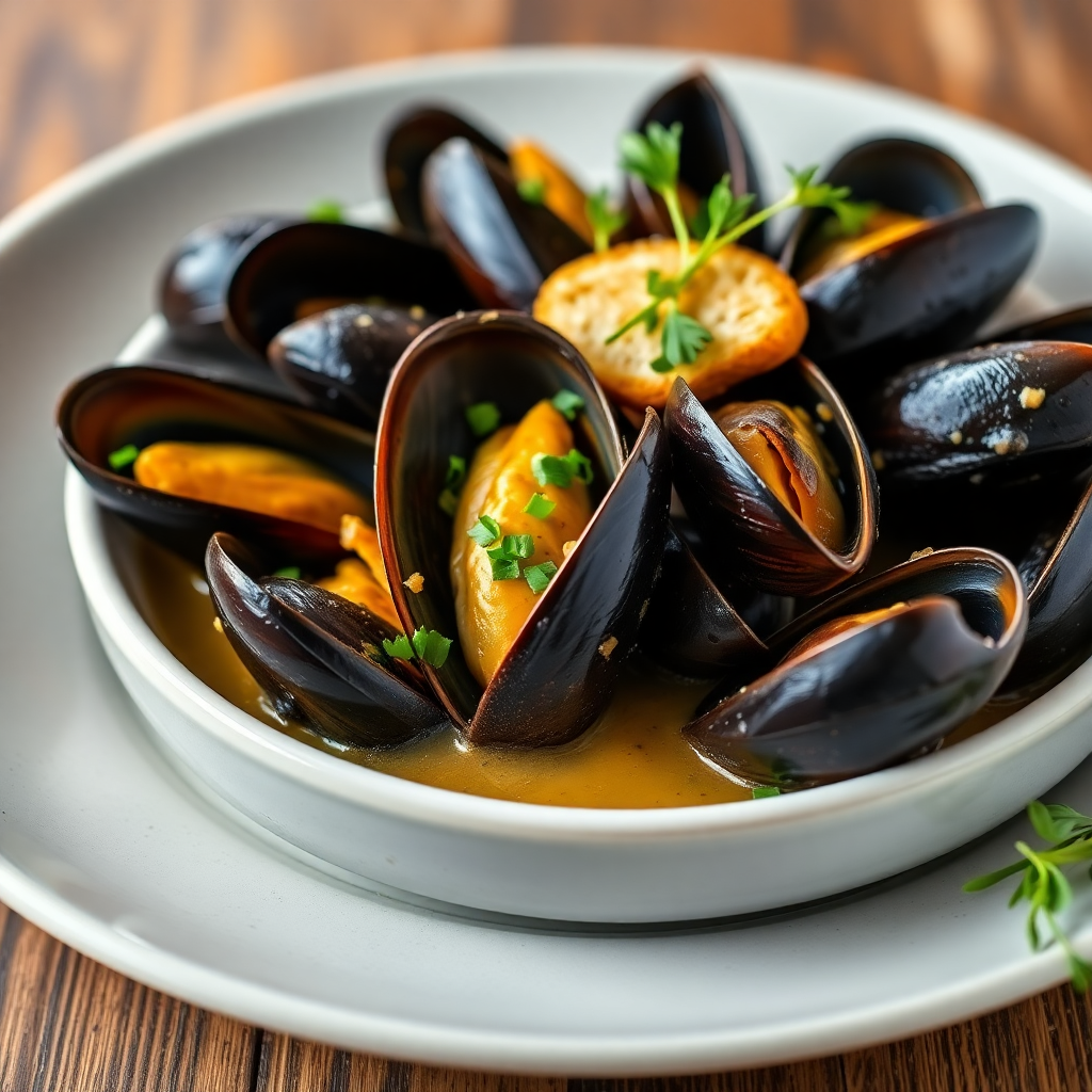 Mussels in Garlic Butter Sauce