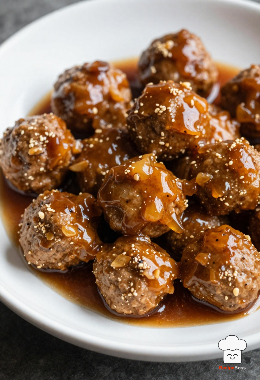 Sticky Honey Garlic Pork Meatballs