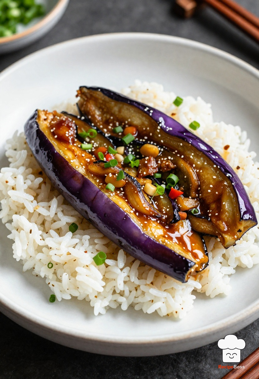 Miso Glazed Eggplant and Rice Bowl