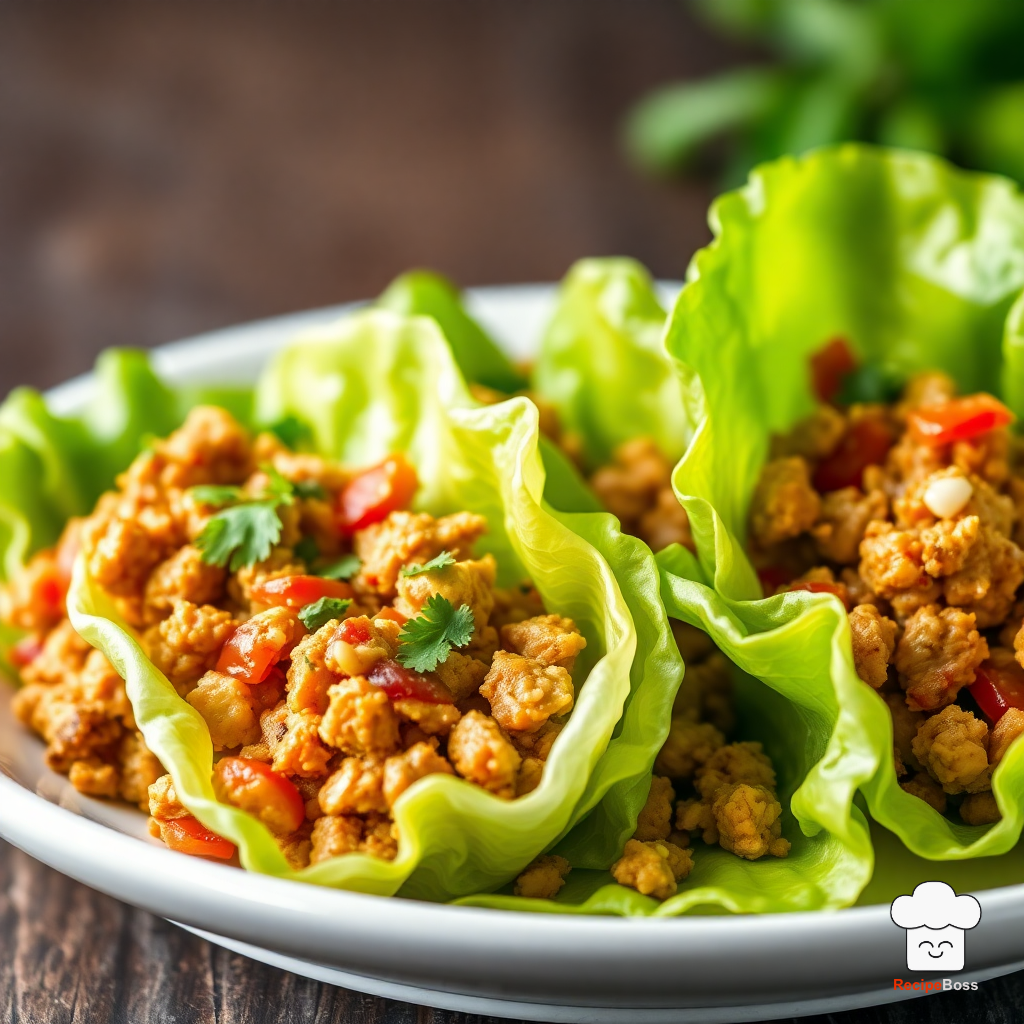 Garlic Ginger Chicken Lettuce Cups