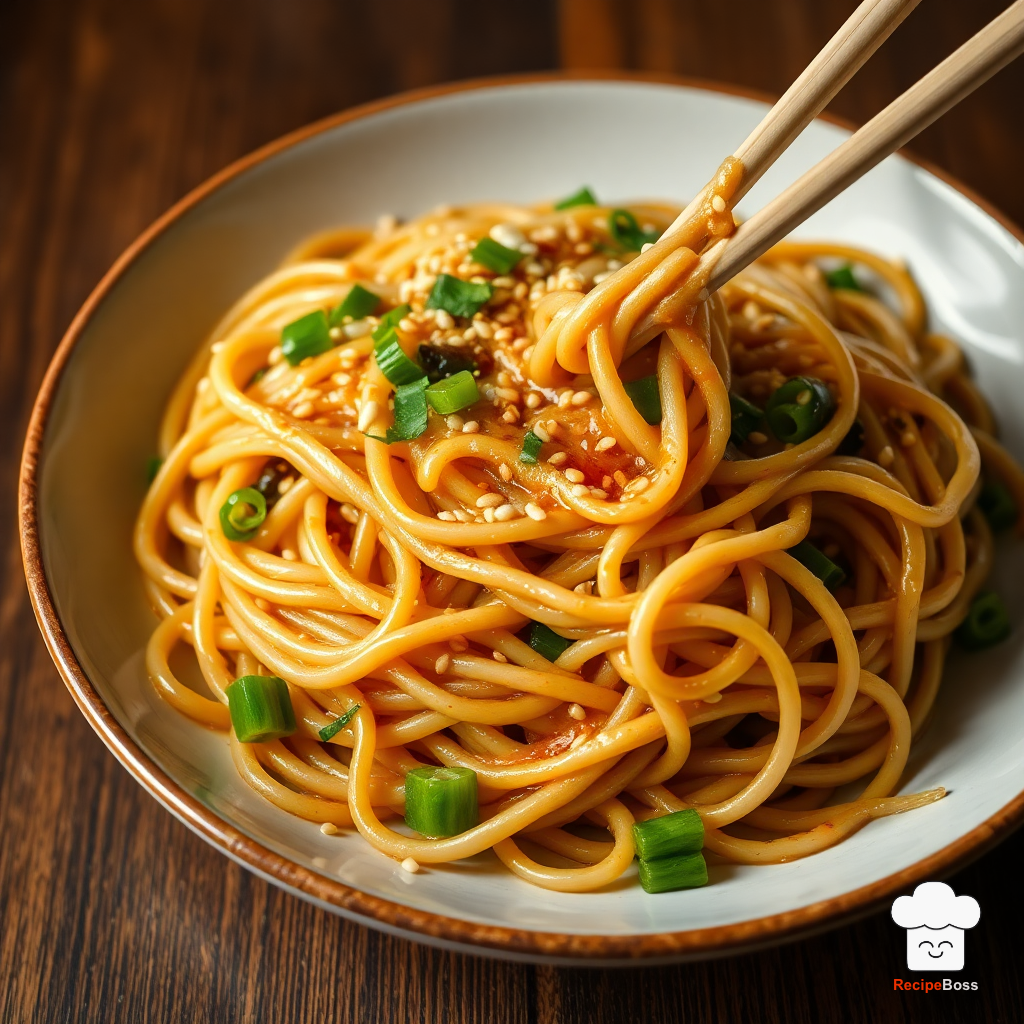 Garlic Sesame Udon Noodles