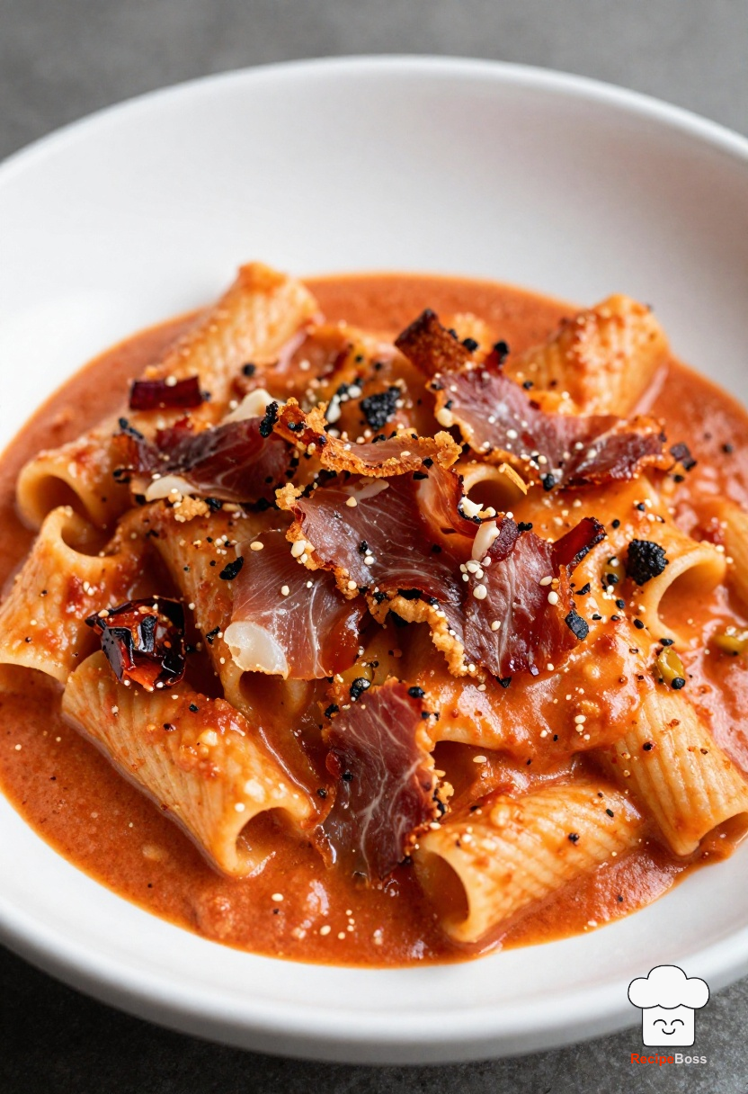 Spicy Vodka Pasta with Crispy Prosciutto