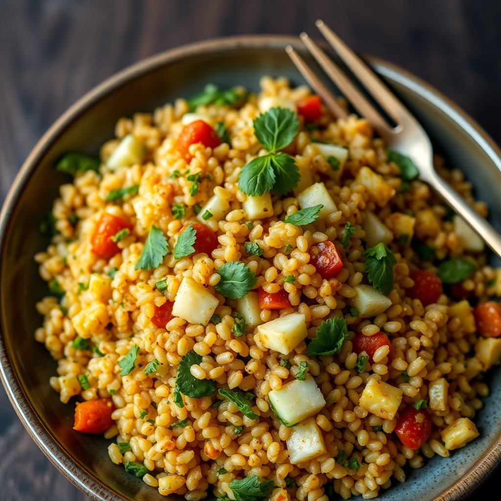 Toasted Farro Pilaf