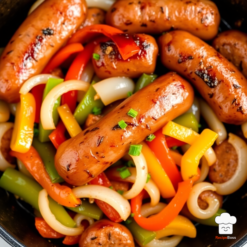 Sizzling Sausage Skillet with Peppers and Onions