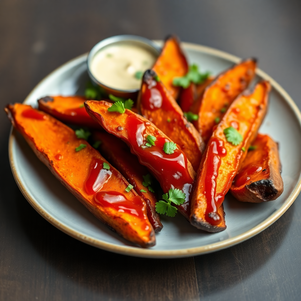 Sweet Potato Wedges with Tamarind Chili Glaze