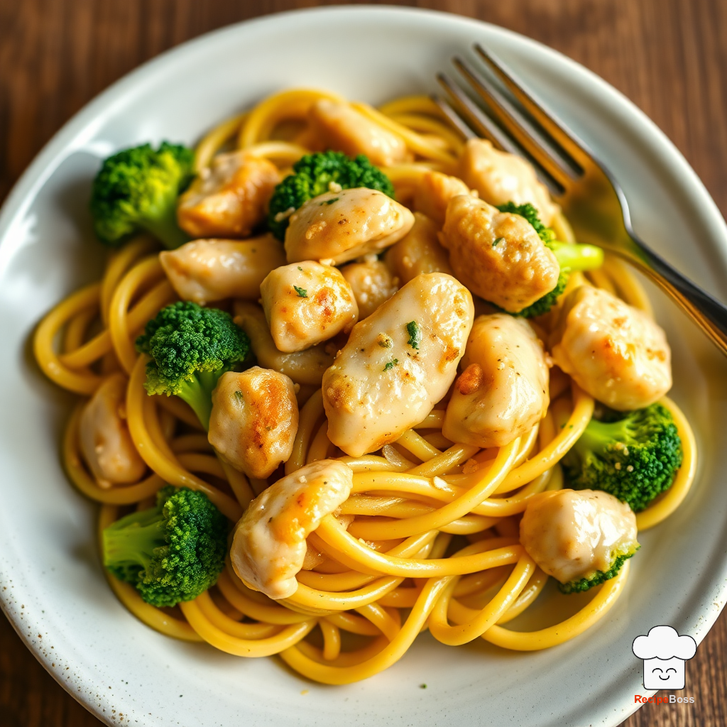Lemony Garlic Chicken & Broccoli Pasta