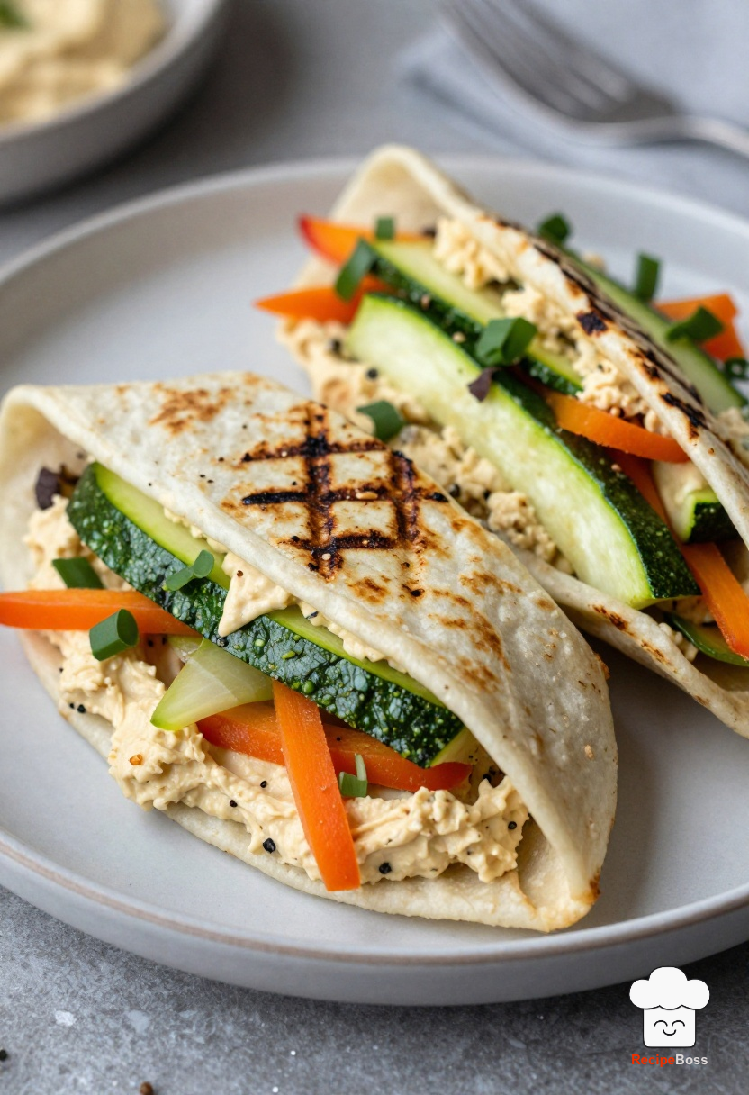 Grilled Zucchini Hummus Wraps