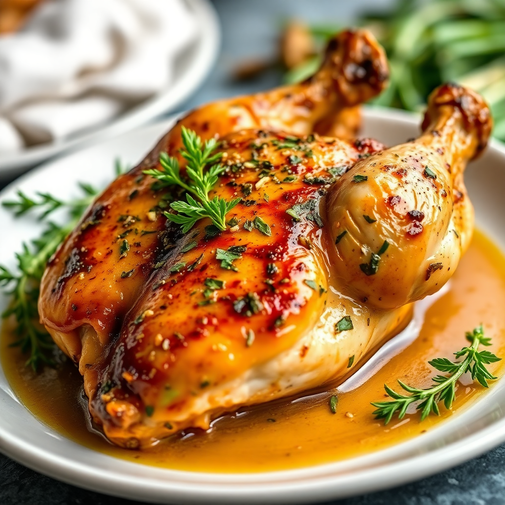 Garlic Herb Butter Roasted Chicken