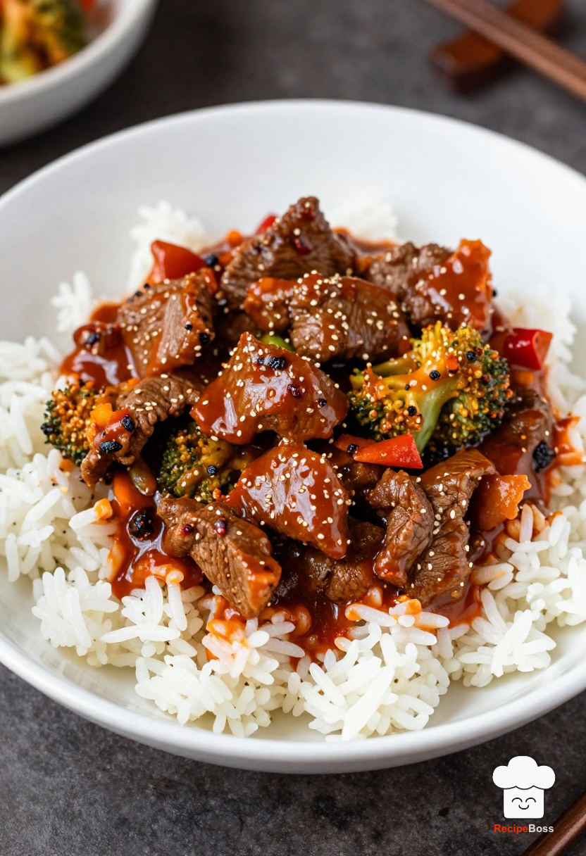 Spicy Gochujang Beef and Broccoli Rice Bowl
