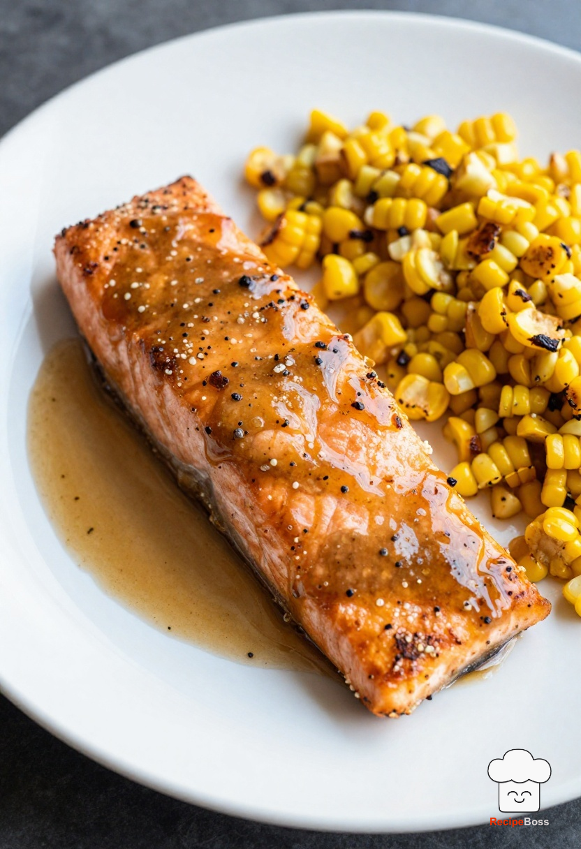 Honey Chipotle Glazed Salmon with Roasted Corn Succotash