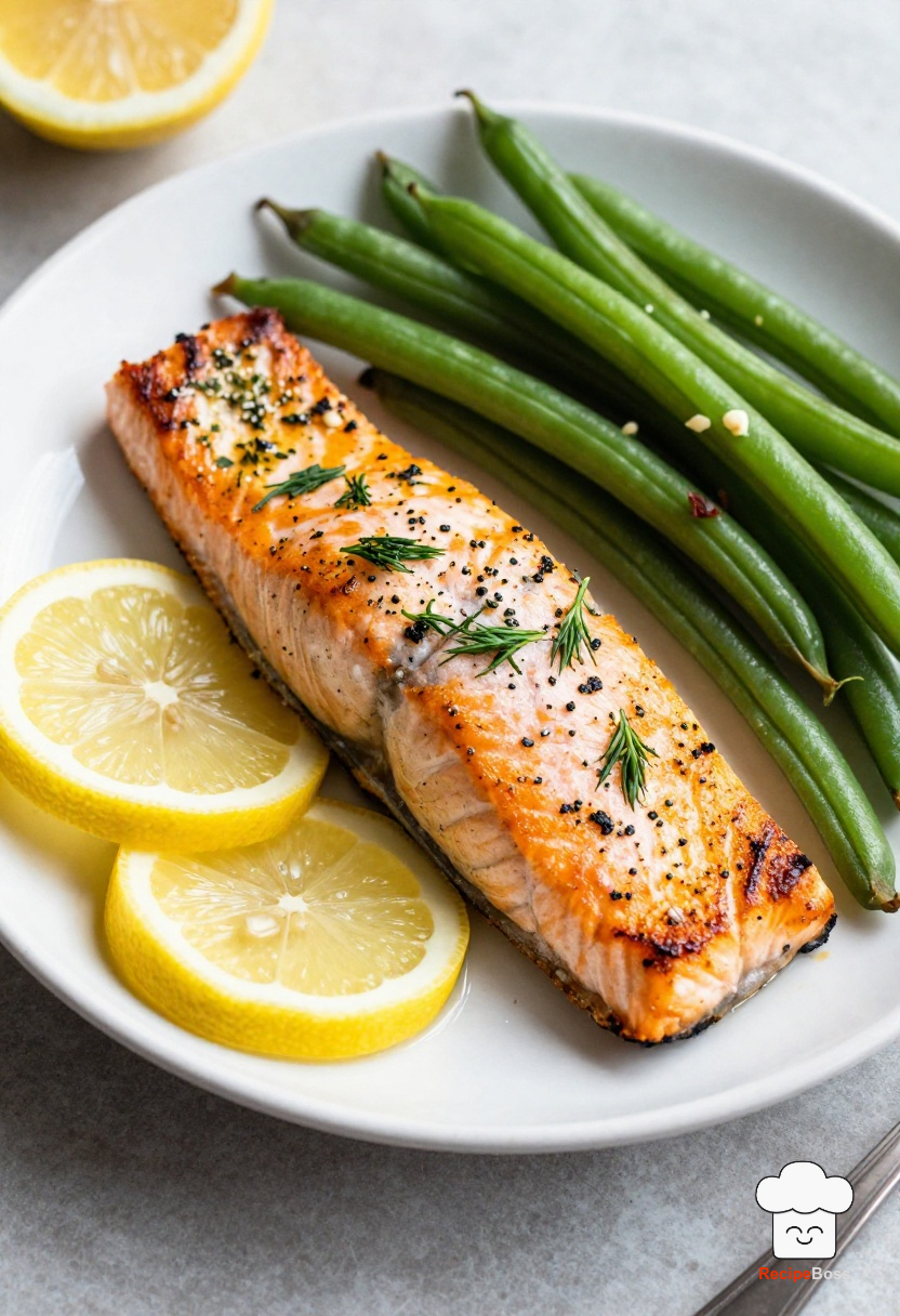Lemon Dill Salmon with Roasted Green Beans
