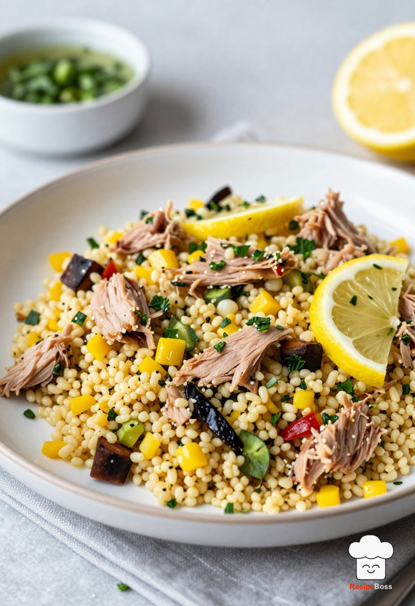 Mediterranean Tuna Couscous Salad with Lemon-Herb Vinaigrette