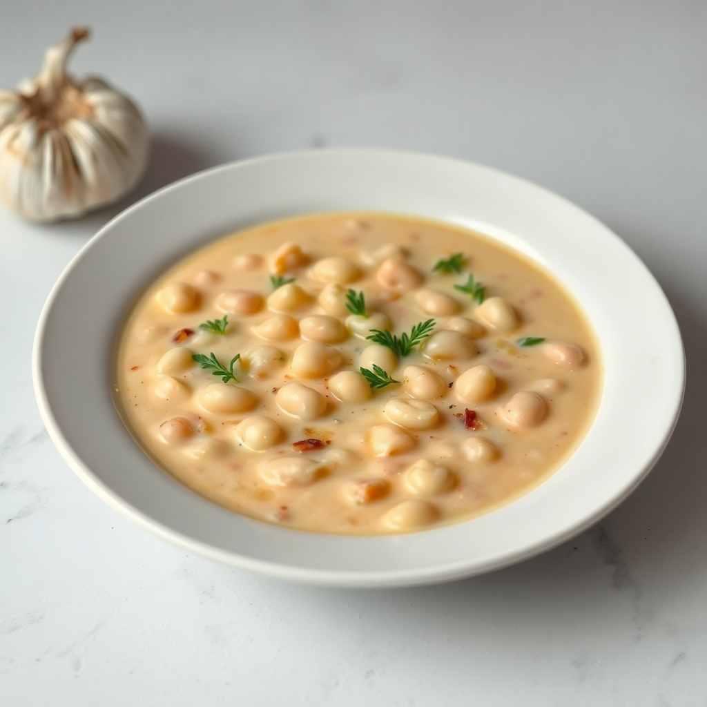 Creamy White Bean and Garlic Soup