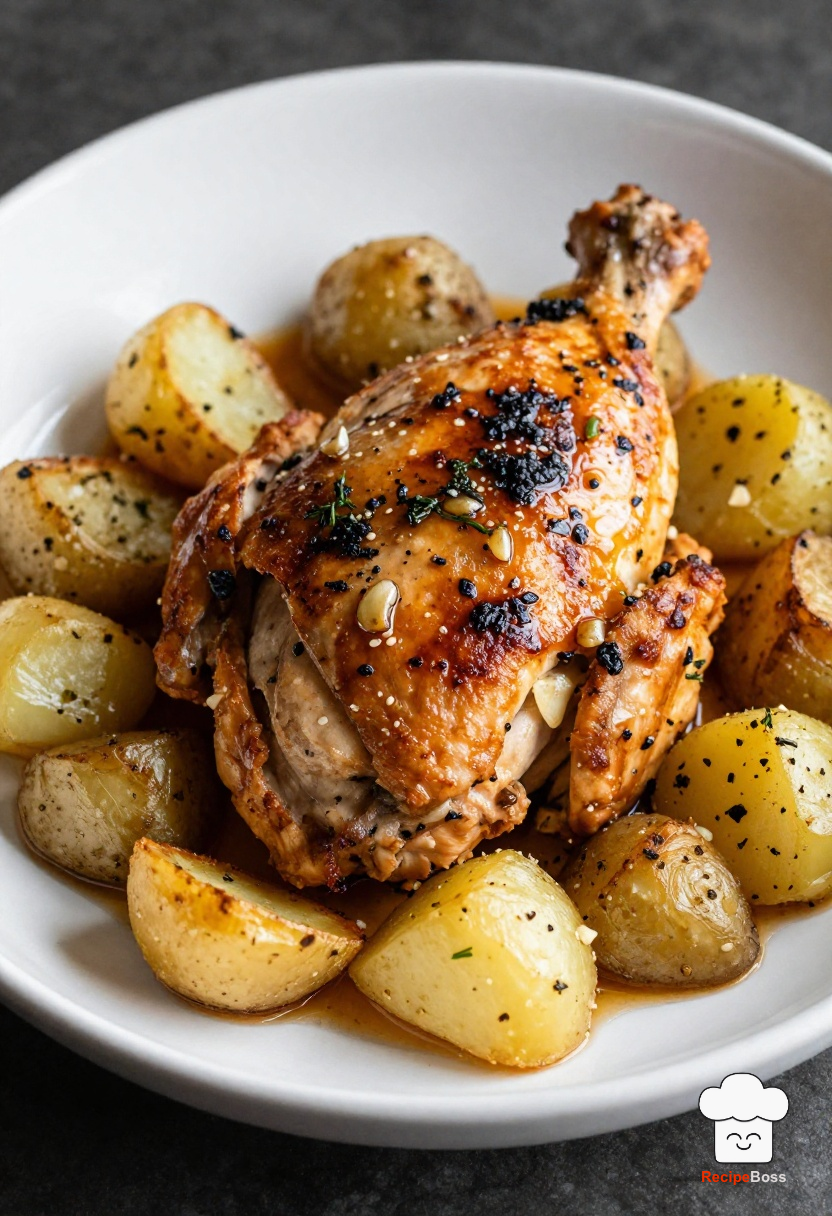 Classic Roasted Garlic Herb Chicken and Potatoes